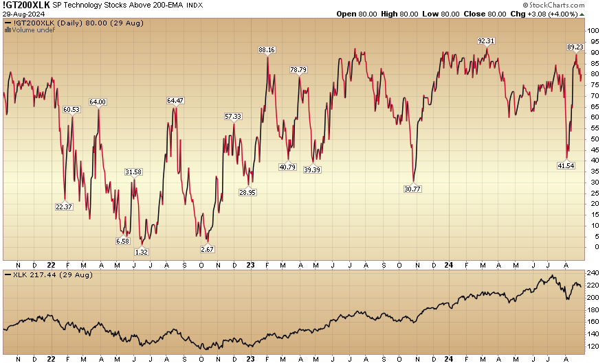 Indicator of the Day (video): S&P Technology Stocks Above 200-EMA