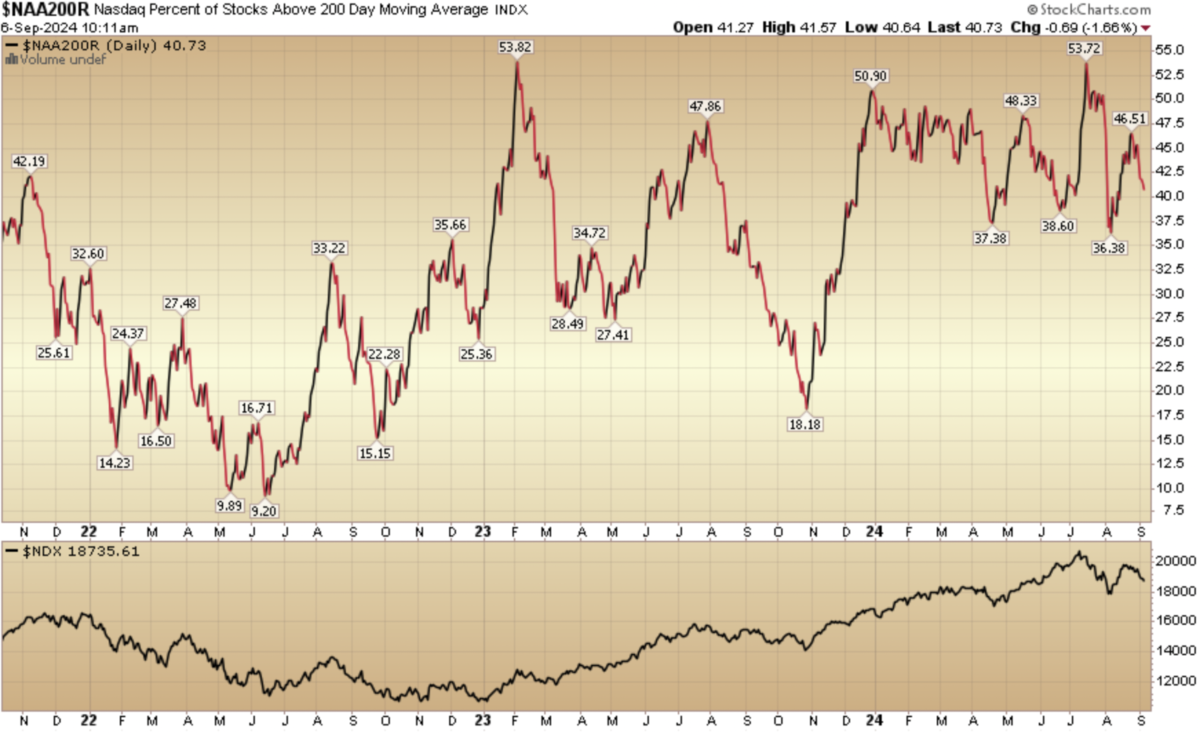 Indicator of the Day (video): Nasdaq Stocks Above 200 Day MA