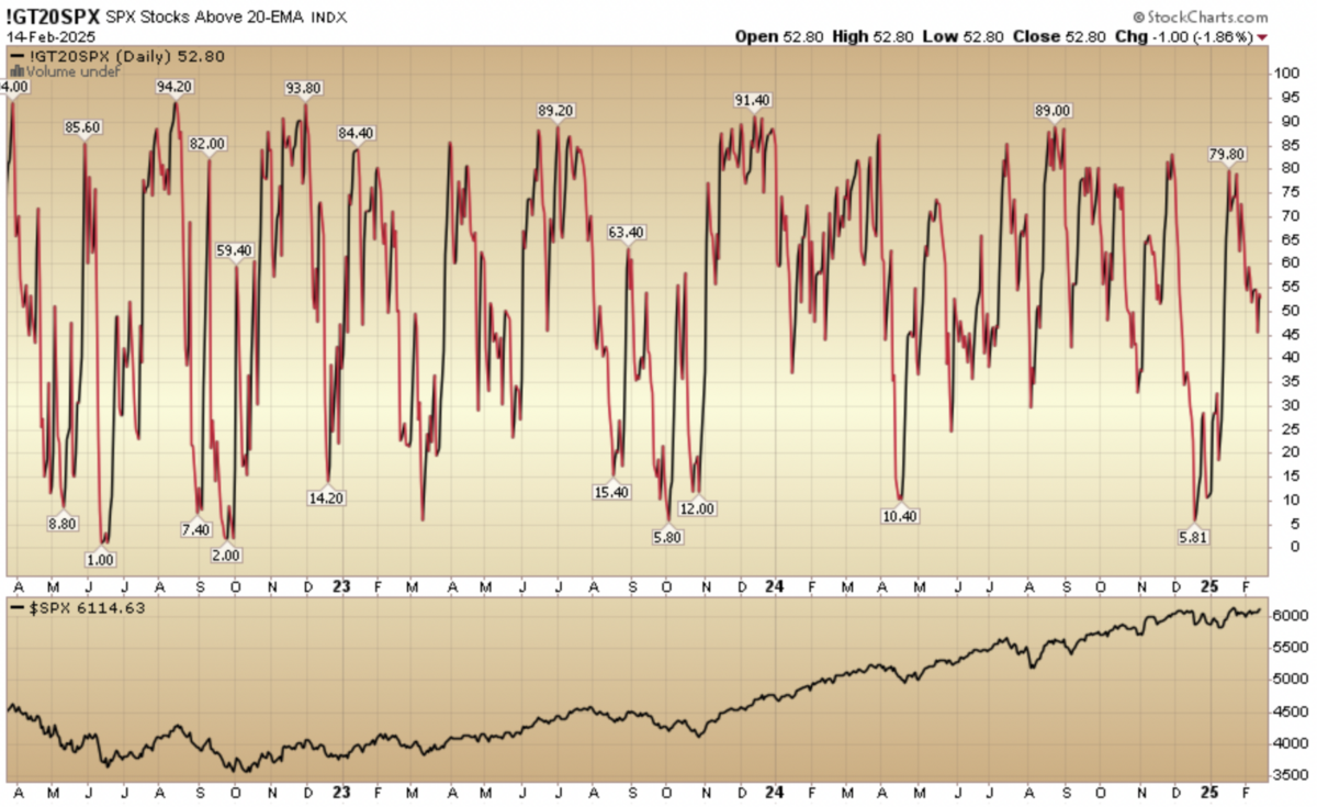 Indicator of the Day (video): S&P 500 Stocks Above 20 EMA